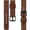 moVear Prestige R2 20mm Dark brown Leather strap for Samsung Galaxy Watch 7 / 6 / 5 / 4 / 3 & Pro / FE / Classic / Active | Dark brown stitching [sizes XS-XXL and buckle to choose from]