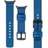 moVear Prestige C1 22mm Blau Lederarmband für Samsung Galaxy Watch Ultra | Blau Nähte [Größen XS-XXL und Schnalle zur Auswahl]