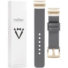 moVear Prestige S1 Lederarmband für Garmin QuickFit 20mm (Fenix / Instinct - 43/42/40mm) Grau [Schließe nach Wahl]